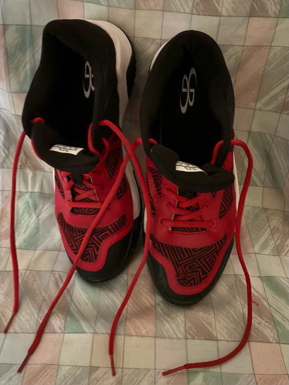 Boombah Gladiator Mens Turf Shoes 10.5 Red Black White Baseball Cleats 1202203